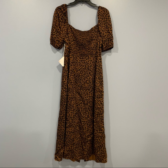 GOOD AMERICAN Leopard Print Puff Sleeve Maxi Dress - Picture 4 of 5